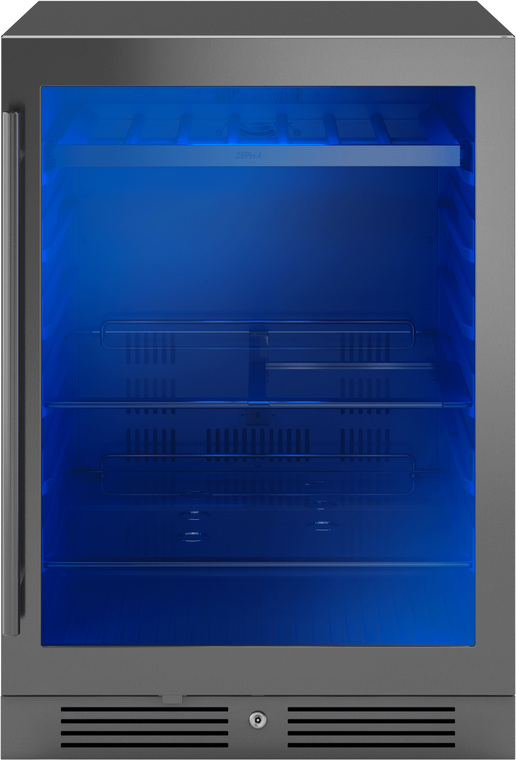 ZEPHYR PRB24C01CBSG Zephyr 24"" Black Stainless Single Zone Beverage Cooler