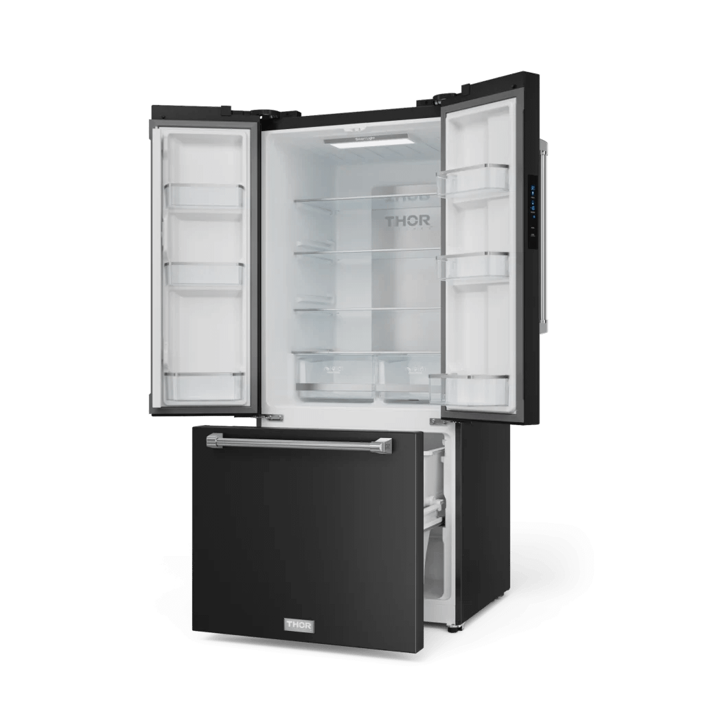 THOR KITCHEN RF3017FFD00SS 30 Inch 17.7 Cu Ft French Door Counter Depth Refrigerator With Ice ...