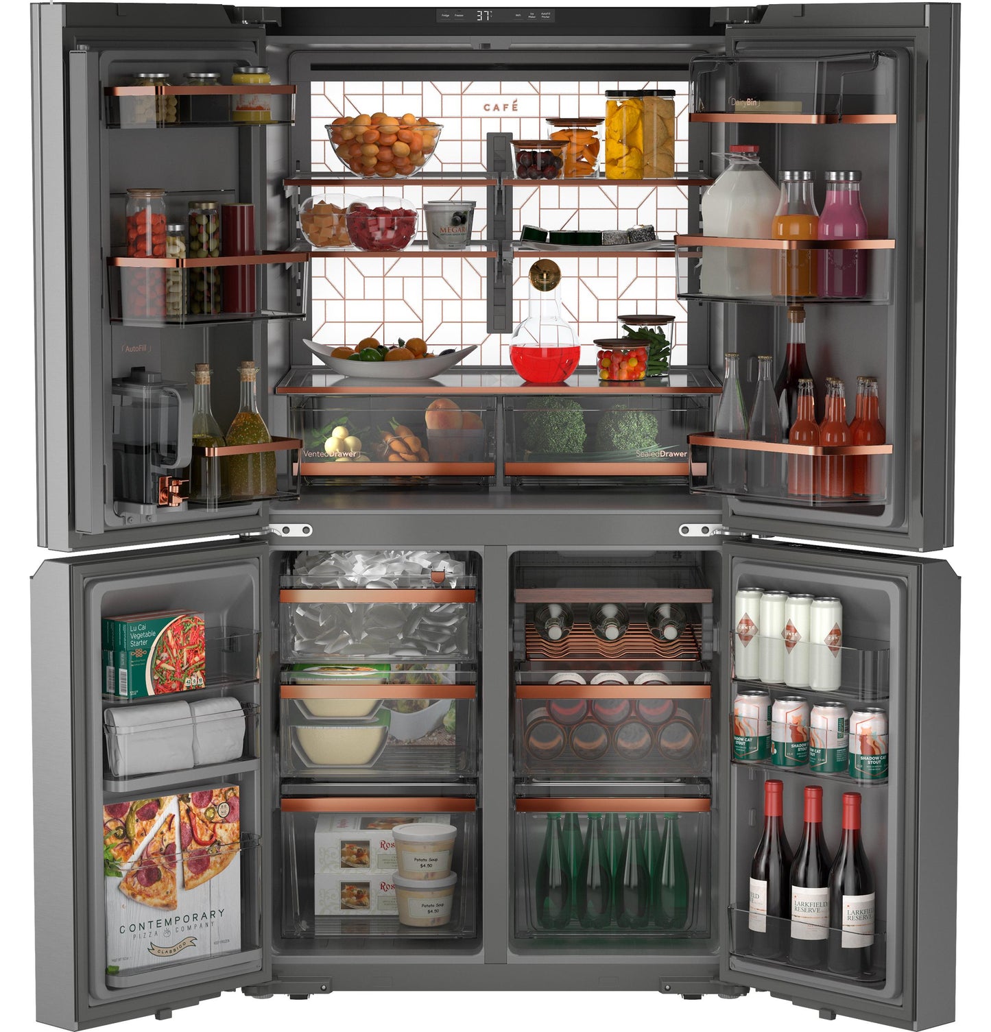 CAFE CAE28DM5TS5 Cafe Energy Star 27.4 Cu. Ft. Smart Quad-door REFRIGER...