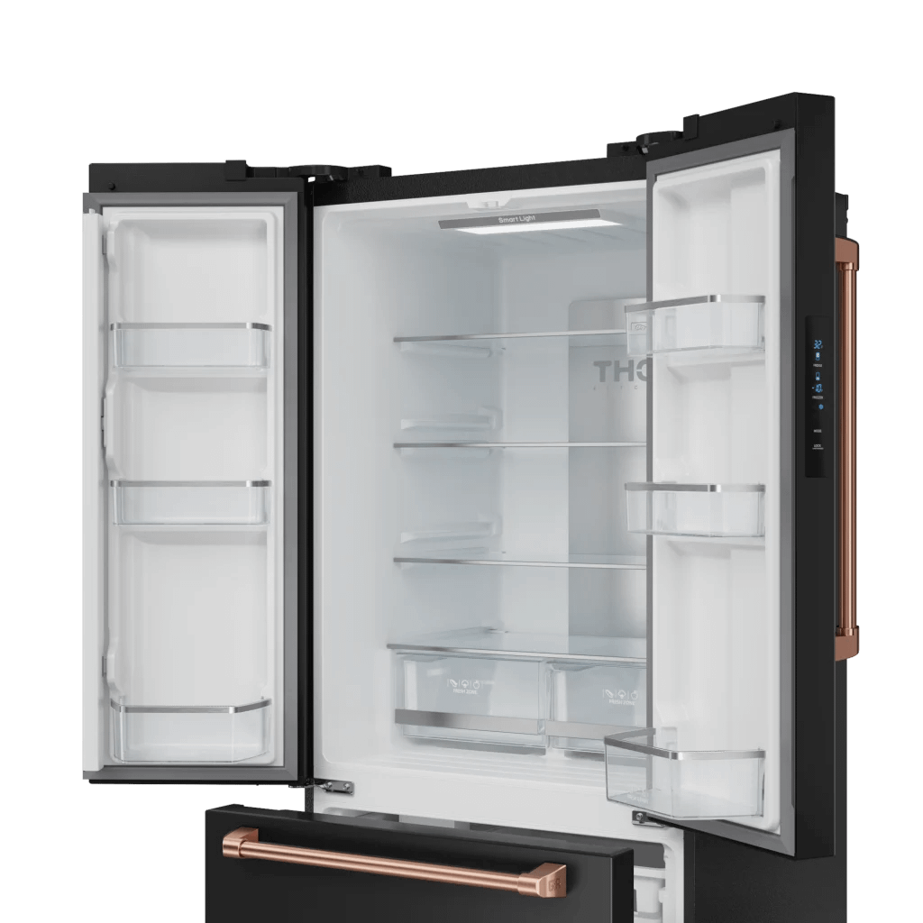THOR KITCHEN RF3017FFD00RSG 30 Inch 17.7 Cu Ft French Door Counter Depth Refrigerator With Ice ...