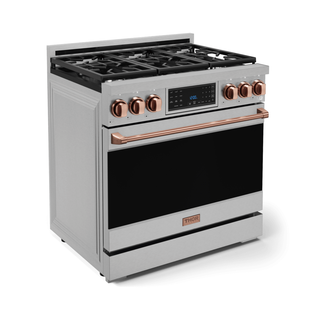 THOR KITCHEN RSG36RSG 36 Inch Professional Gas Range With Tilt Panel Touch Control In STA...
