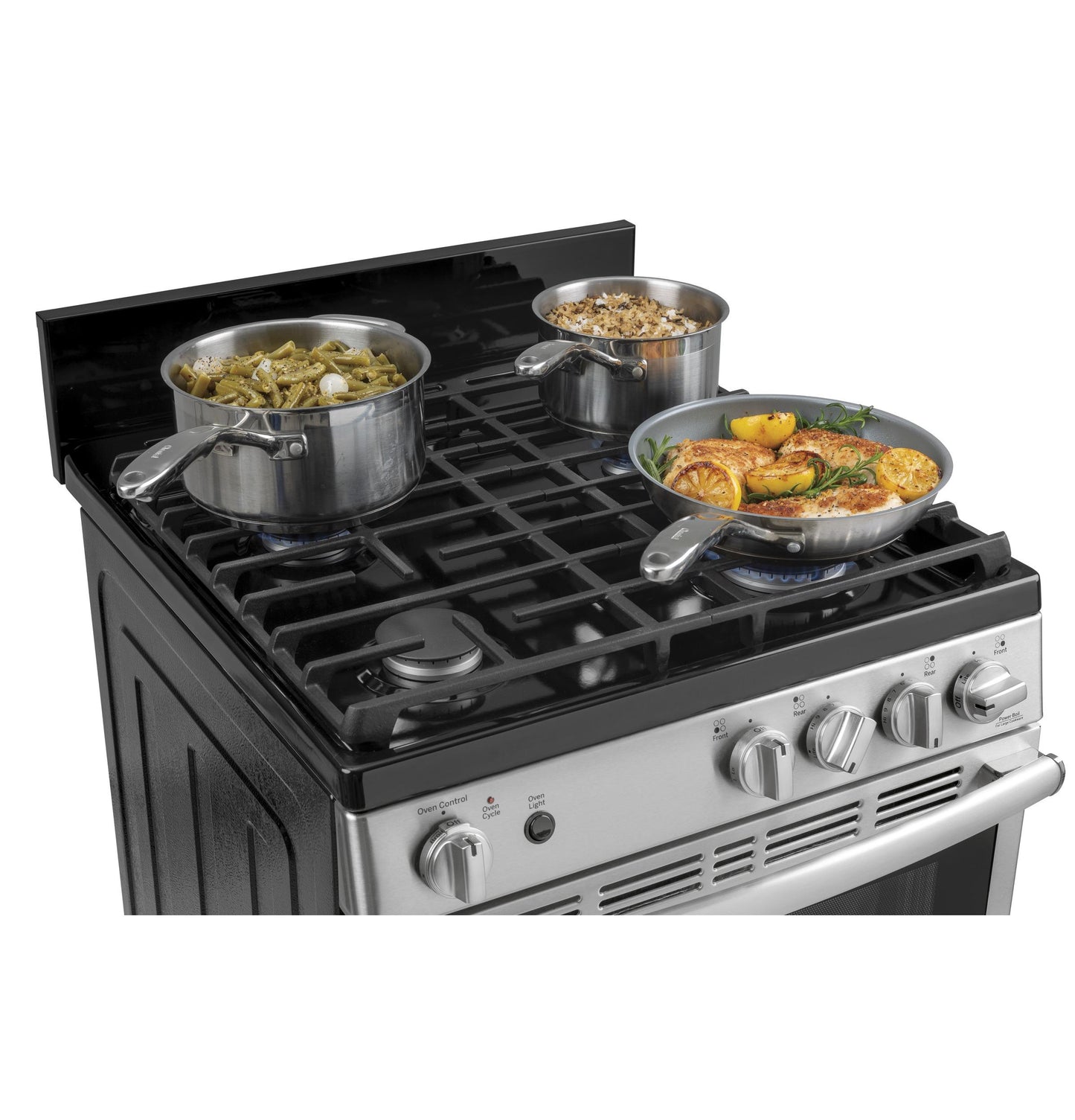GE APPLIANCES JGAS640RMSS Ge 24"" Steam Clean Free-standing/slide-in Gas Range