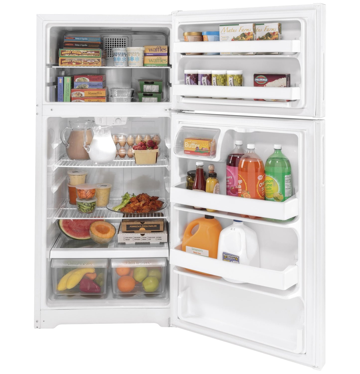 GE APPLIANCES GPE17CTNRWW Ge Energy Star 16.6 Cu. Ft. Recessed Handle Top-freezer REFRI...
