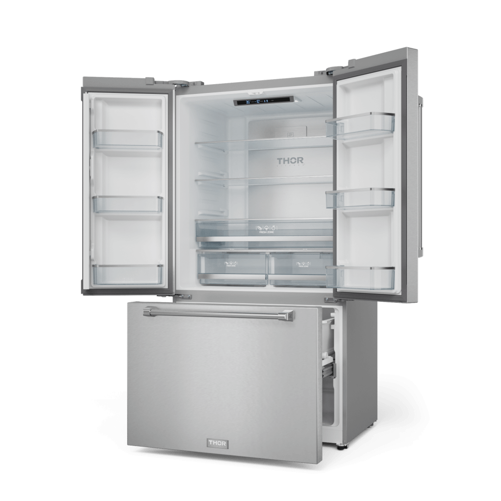 THOR KITCHEN RF3621CTD99 36 Inch 20.3 Cu Ft French Door Counter Depth Refrigerator With Ice ...