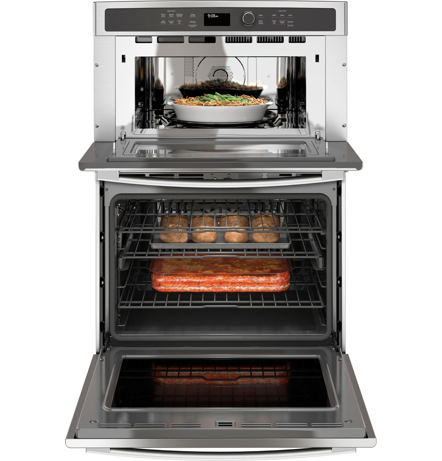 GE APPLIANCES PT9800SHSS GE Profile Series 30 In. Combination Double Wall Oven With CONVECTI...