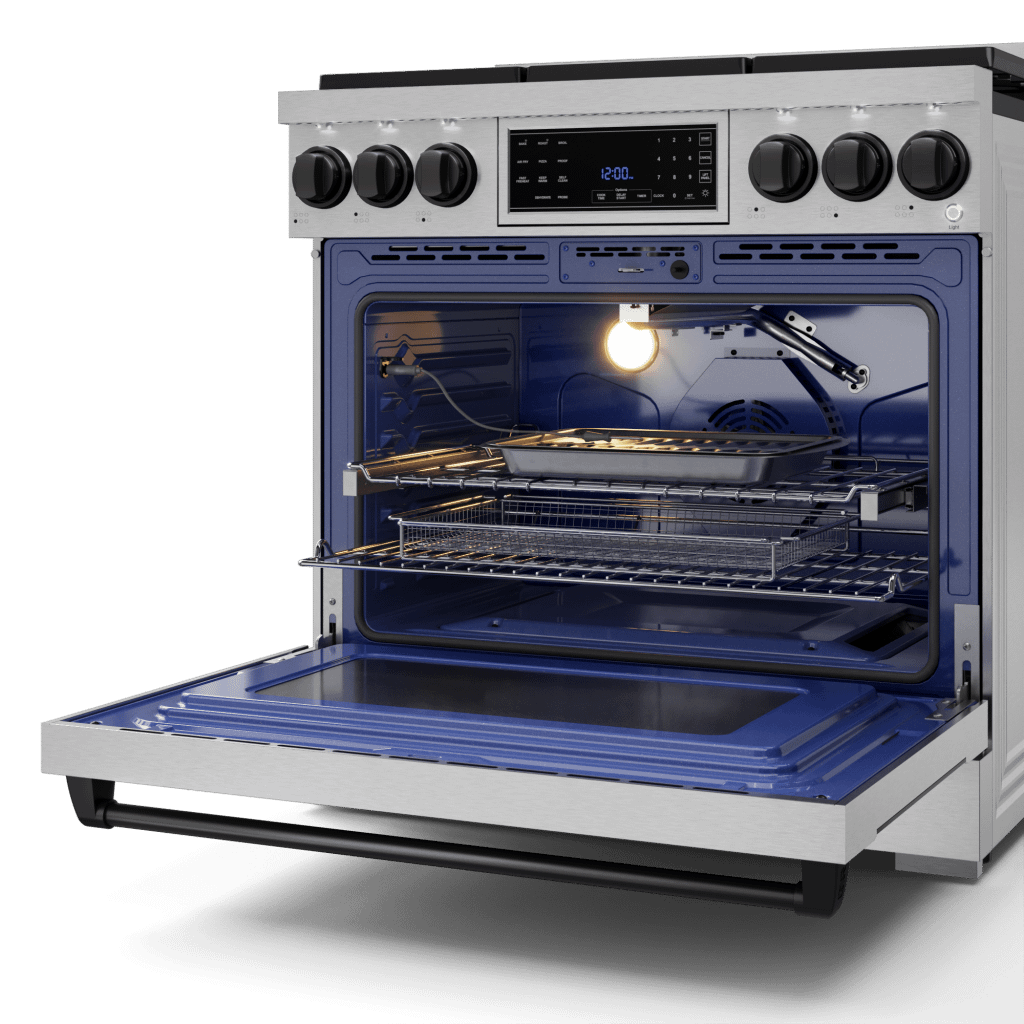 THOR KITCHEN RSG36BLK 36 Inch Professional Gas Range With Tilt Panel Touch Control In STA...