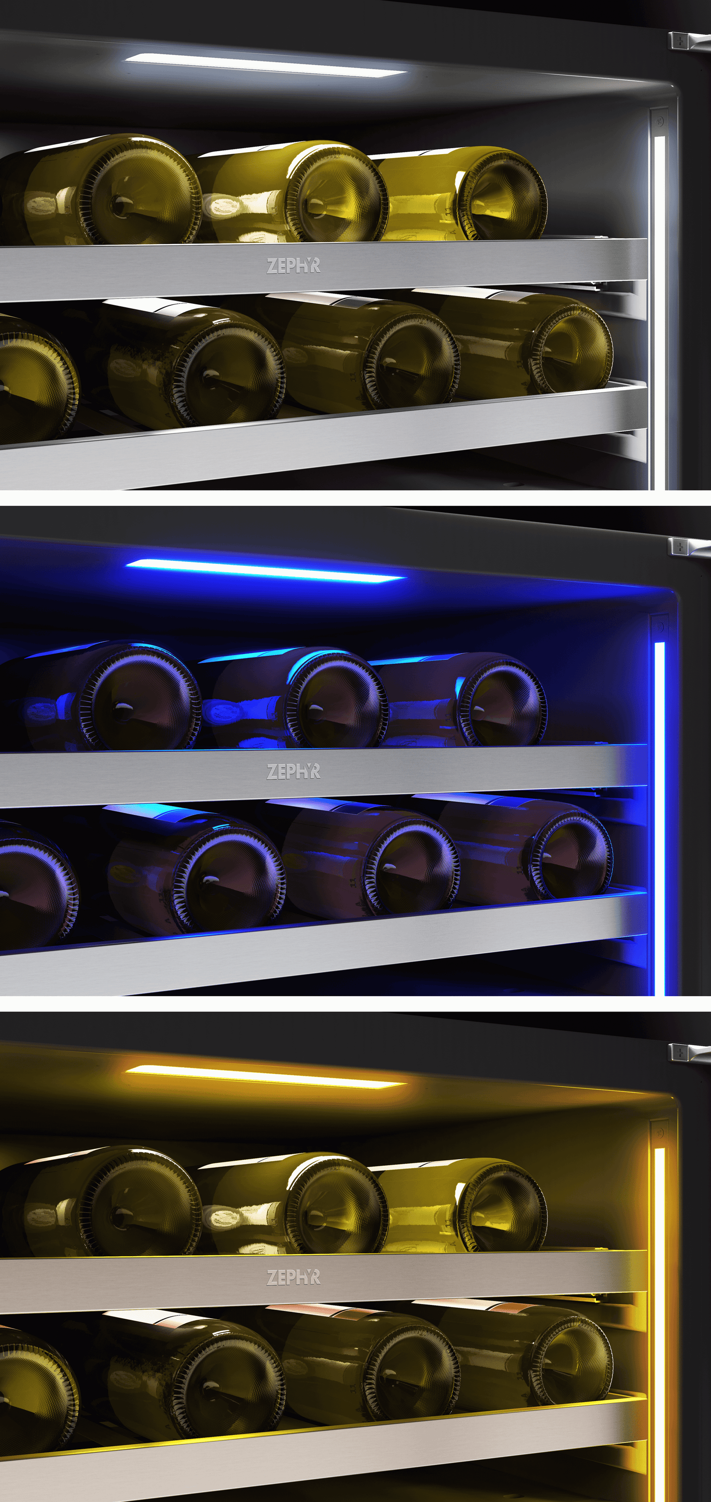 ZEPHYR PRPW24C02CG Presrv Pro Wine Cooler, 24in Under Cabinet, Ss+glass, Reverse Door, ...