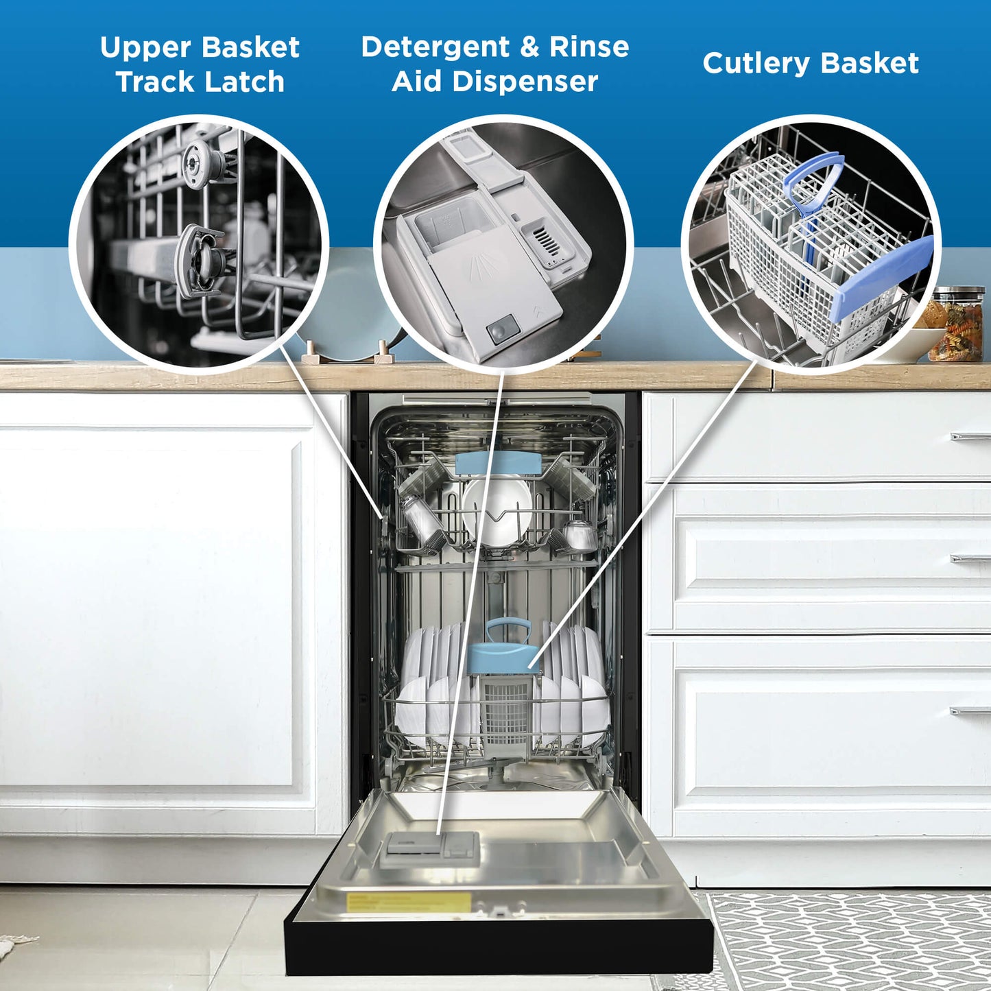 DANBY DDW18D1EB Danby 18"""" Built-in Dishwasher With Front Controls (black)