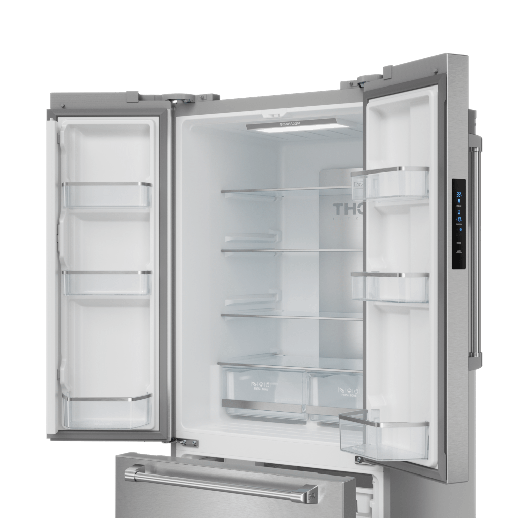 THOR KITCHEN RF3017FFD99 30 Inch 17.7 Cu Ft French Door Counter Depth Refrigerator With Ice ...