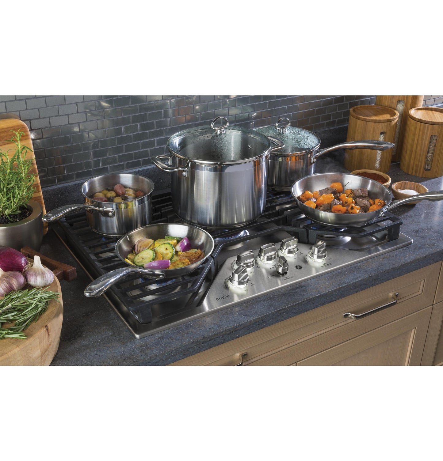 GE APPLIANCES PGP9030SLSS GE Profile Series 30"" Built-in Gas Cooktop