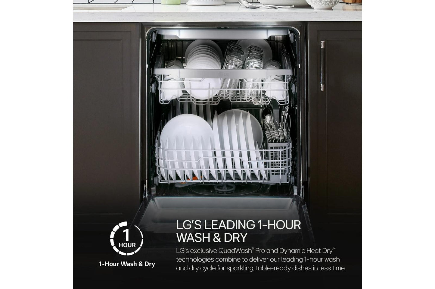 LG LDTH555NS Top-control Dishwasher With 1-hour Wash & Dry, Quadwash Pro, AND...