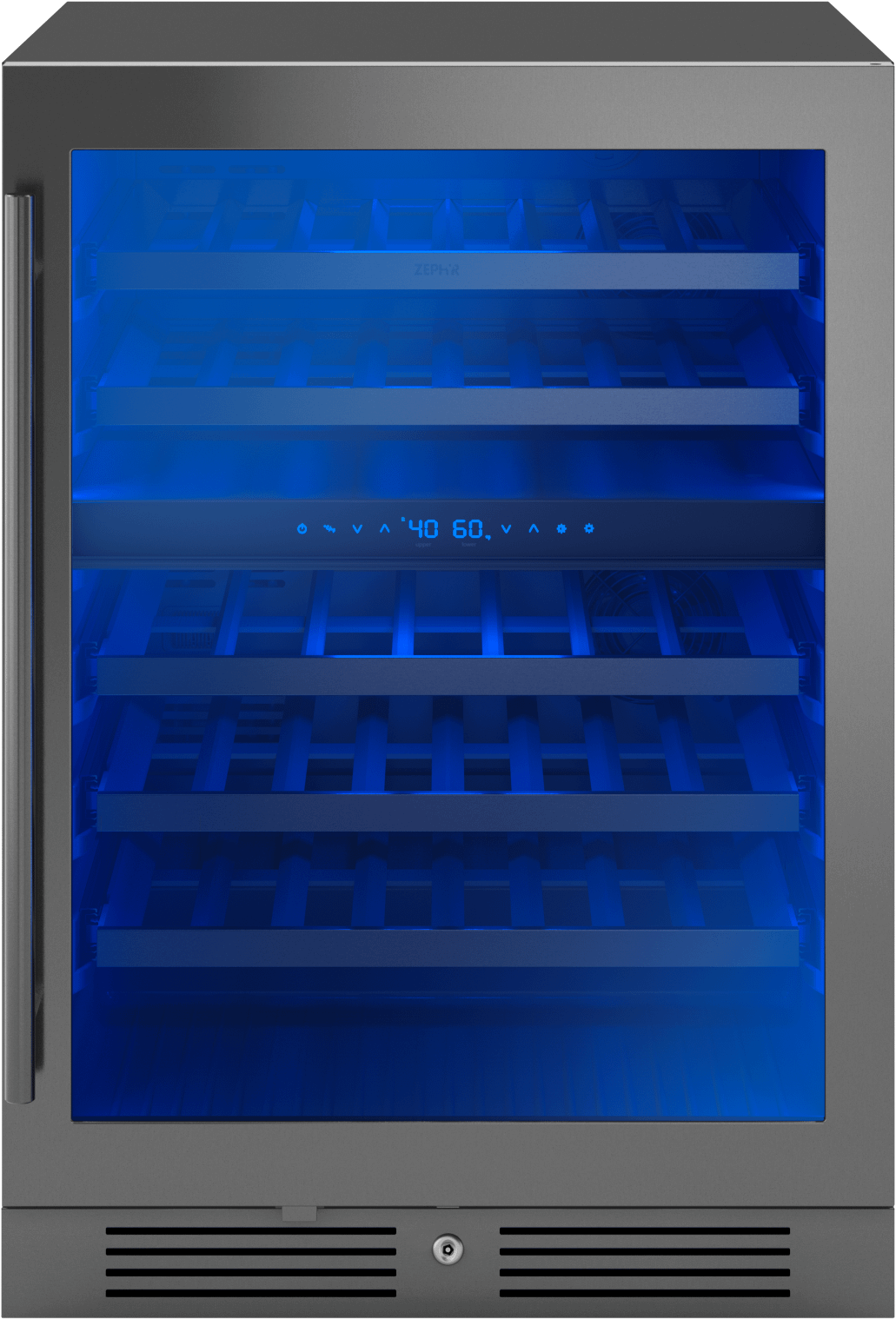 ZEPHYR PRW24C02CBSG Zephyr 24"" Black Stainless Dual Zone Wine Cooler