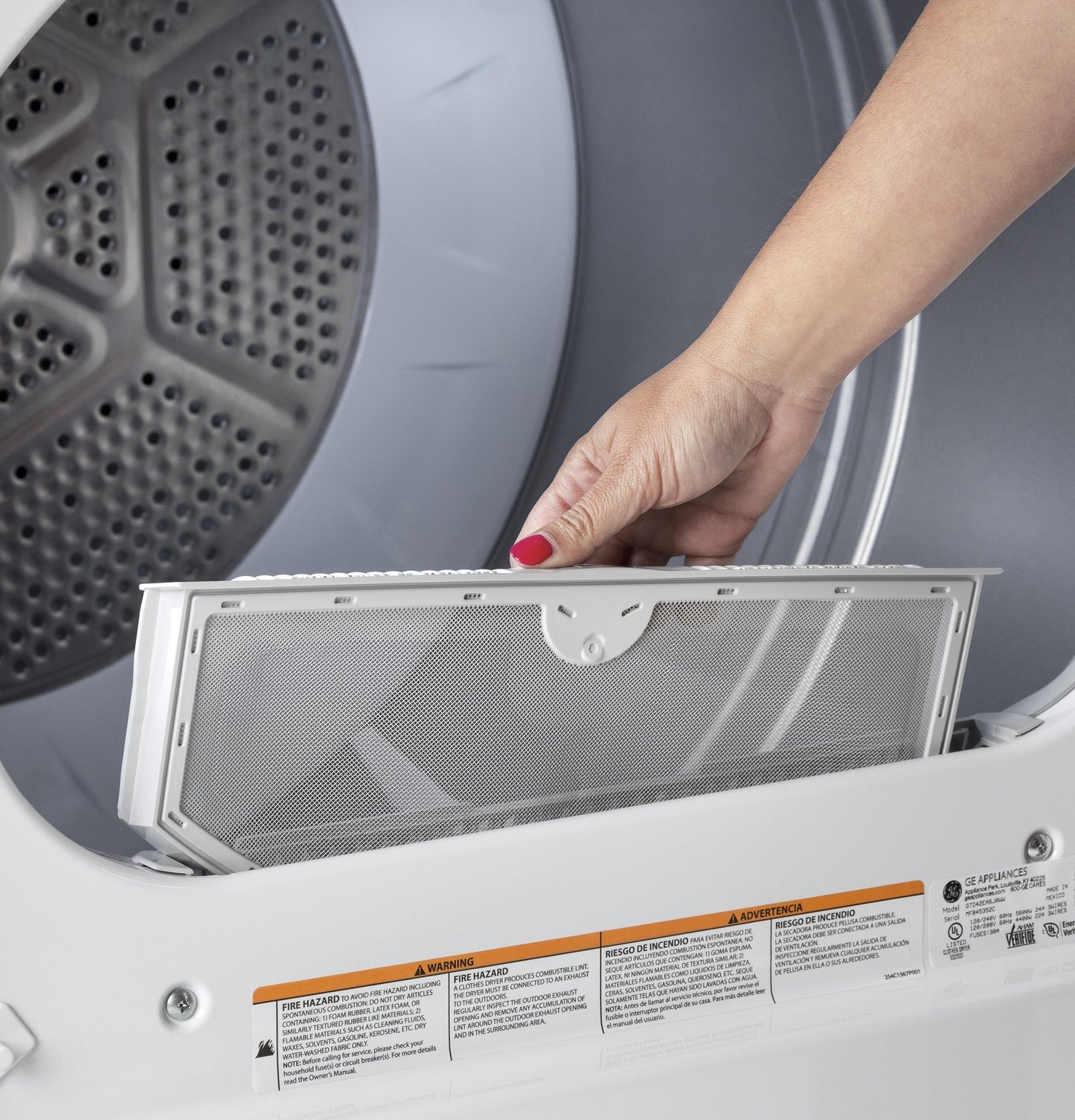 GE APPLIANCES GTD45EASJWS Ge 7.2 Cu. Ft. Capacity Aluminized Alloy Drum Electric Dryer WIT...