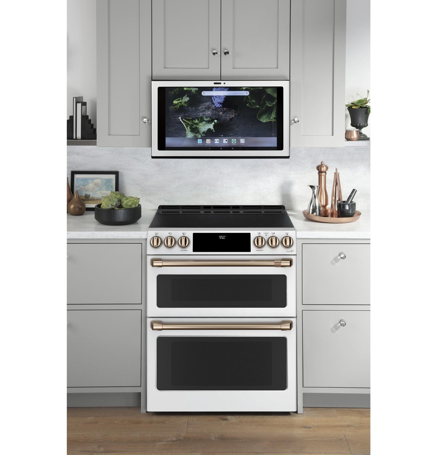 CAFE CHS950P4MW2 Cafe 30"" Slide-in Front Control Induction and Convection DOUB...