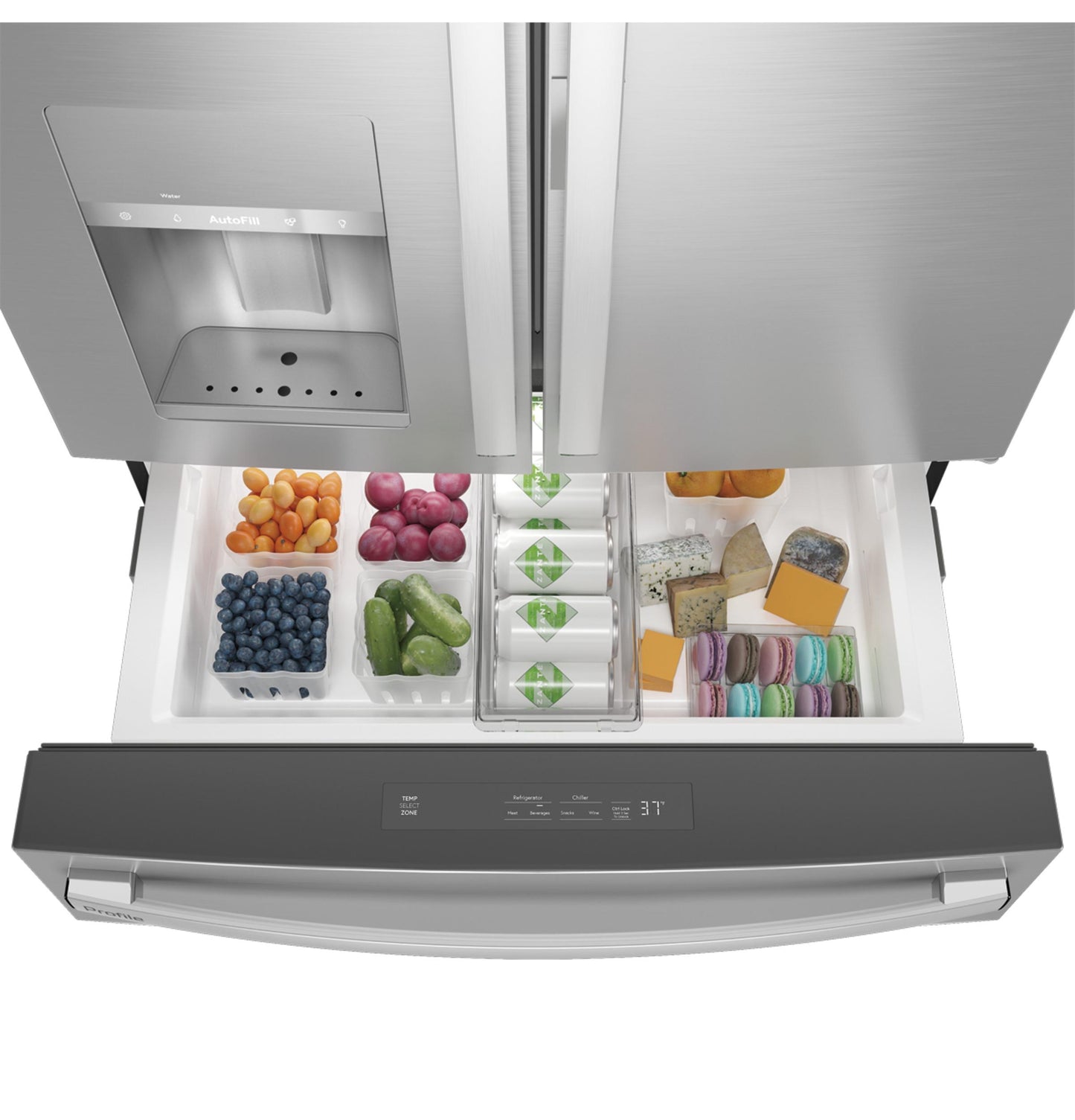 GE APPLIANCES PVD28BYNFS GE Profile 27.6 Cu. Ft. 4-door French-door Refrigerator With DO...