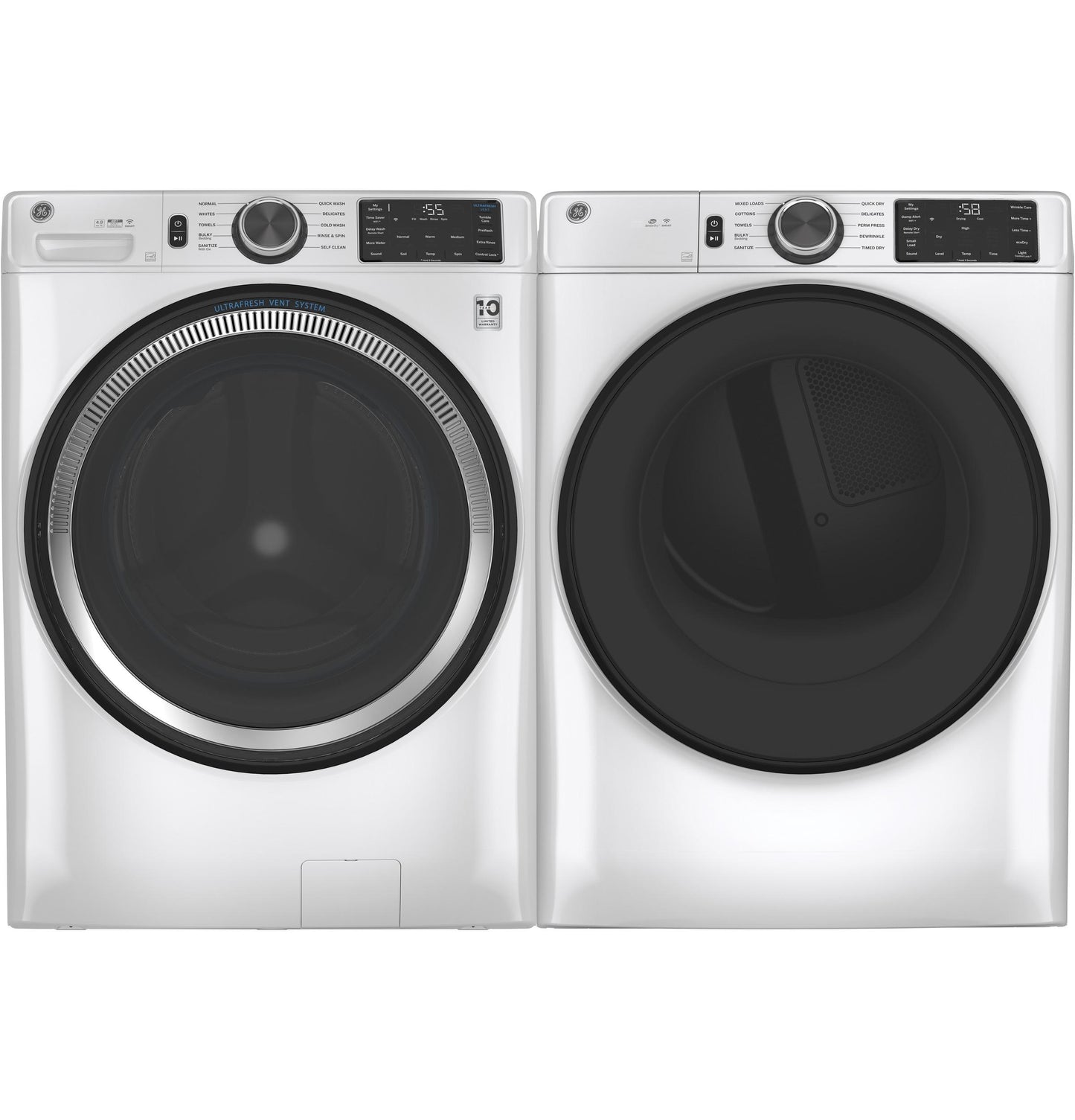 GE APPLIANCES GFD55GSSNWW Ge 7.8 Cu. Ft. Capacity Smart Front Load Gas Dryer