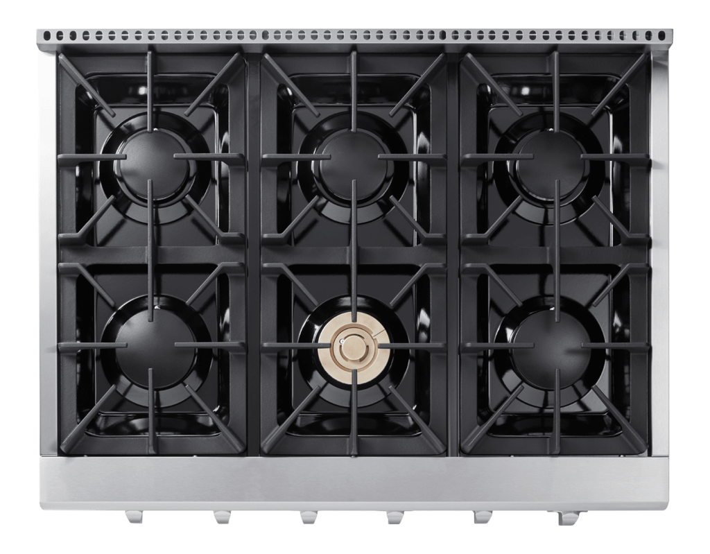 THOR KITCHEN HRT3618ULP 36 Inch Professional Gas Rangetop In Stainless Steel - Liquid Propane