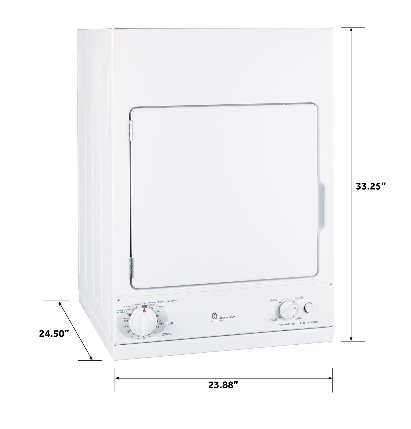 GE APPLIANCES DSKS433EBWW GE Appliances Spacemaker 240v Stationary Electric Dryer