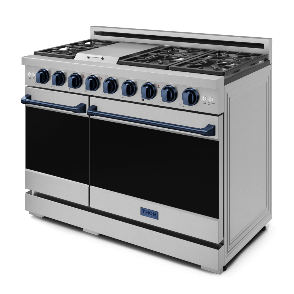 THOR KITCHEN RSG48ELPBLU 48 Inch Professional Lp Range With Tilt Panel Touch Control In STAI...