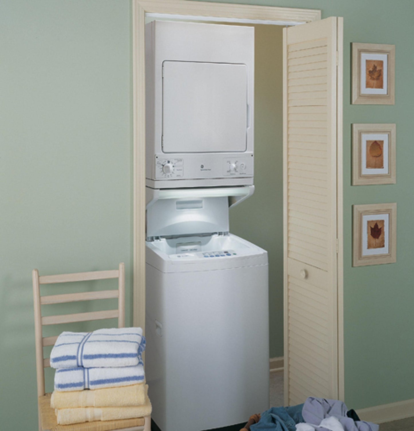 GE APPLIANCES DSKS433EBWW GE Appliances Spacemaker 240v Stationary Electric Dryer