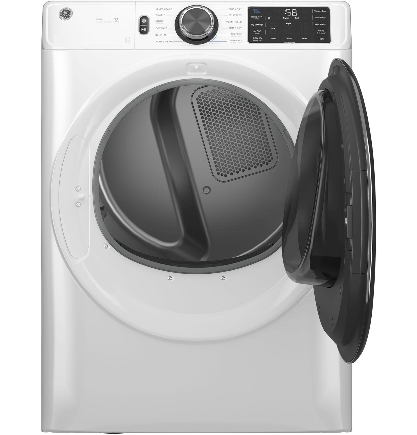 GE APPLIANCES GFD65GSSVWW Ge 7.8 Cu. Ft. Capacity Smart Front Load Gas Dryer With Steam AN...