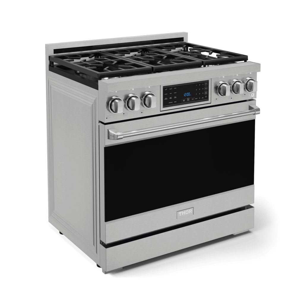 THOR KITCHEN RSG36LP 36 Inch Professional Lp Range With Tilt Panel Touch Control In STAI...