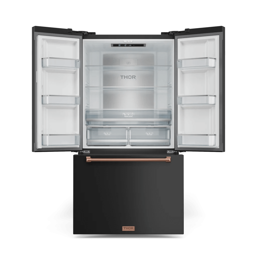 THOR KITCHEN RF3621CTD00RSG 36 Inch 20.3 Cu Ft French Door Counter Depth Refrigerator With Ice ...