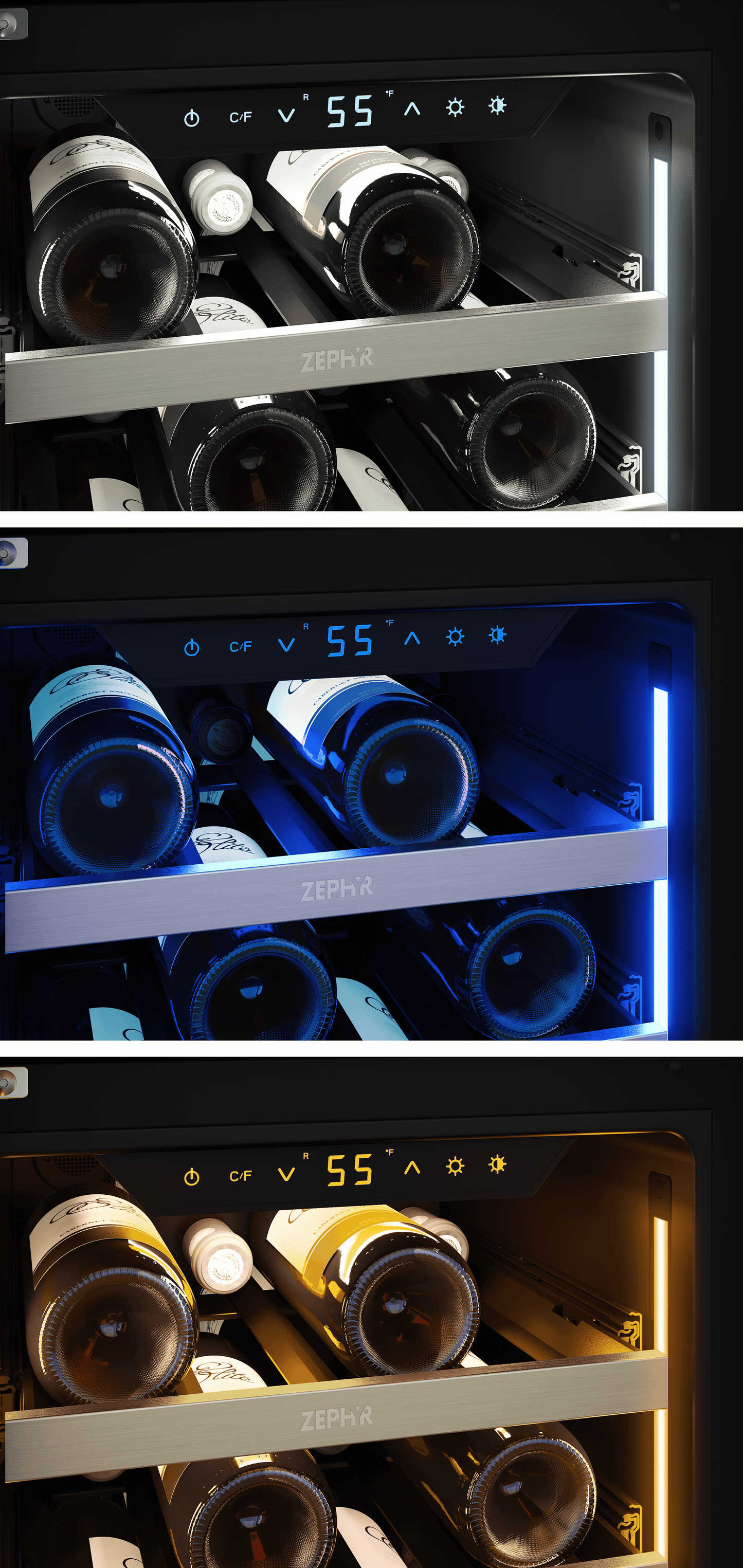 ZEPHYR PRW15C01CG Zephyr 15"" Single Zone Wine Cooler