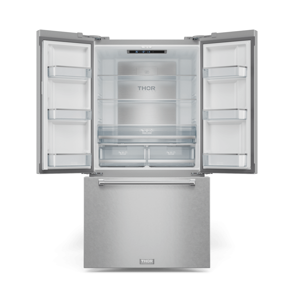 THOR KITCHEN RF3621CTD99 36 Inch 20.3 Cu Ft French Door Counter Depth Refrigerator With Ice ...