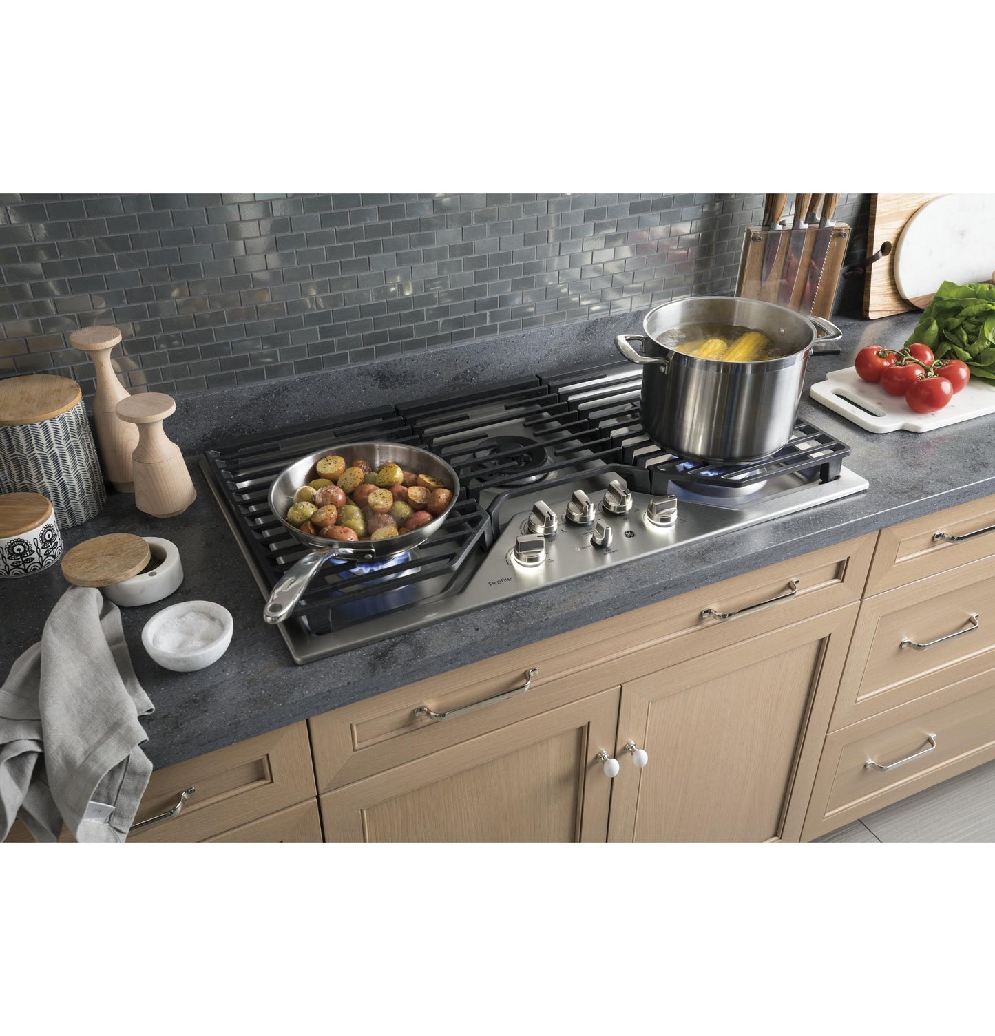 GE APPLIANCES PGP9036SLSS GE Profile Series 36"" Built-in Gas Cooktop