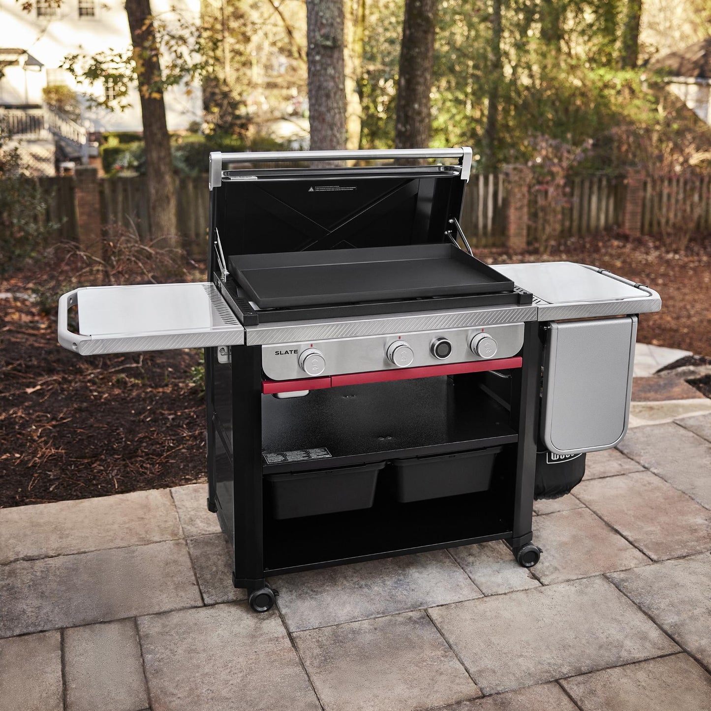WEBER 1500013 Slate 30"" Rust-resistant Griddle With Extendable Side Table - B...