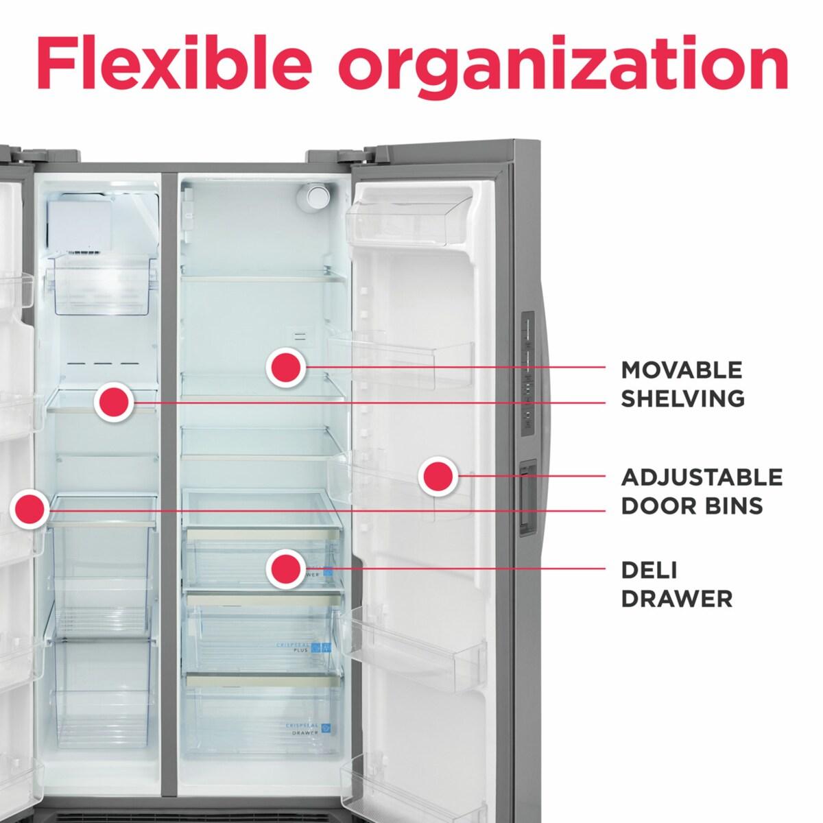 FRIGIDAIRE GRSN2620AF Frigidaire Gallery 26.0 Cu. Ft. 36"" Standard Depth Side By Side REF...