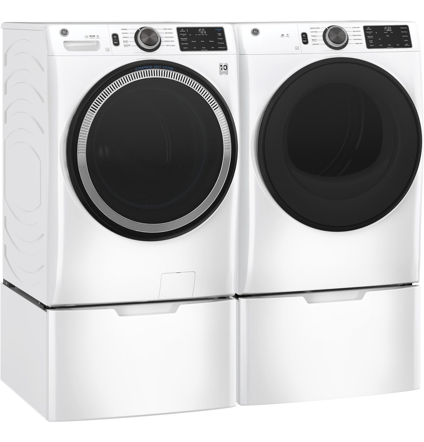 GE APPLIANCES GFD55GSSNWW Ge 7.8 Cu. Ft. Capacity Smart Front Load Gas Dryer