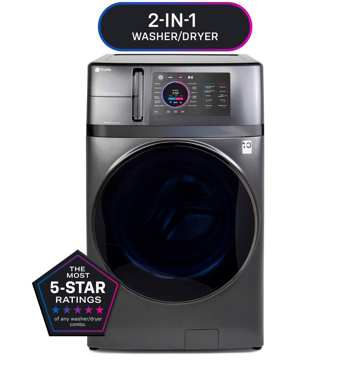 GE APPLIANCES PFQ97HSPVDS GE Profile 4.8 Cu. Ft. Capacity Ultrafast Combo With Ventless H...