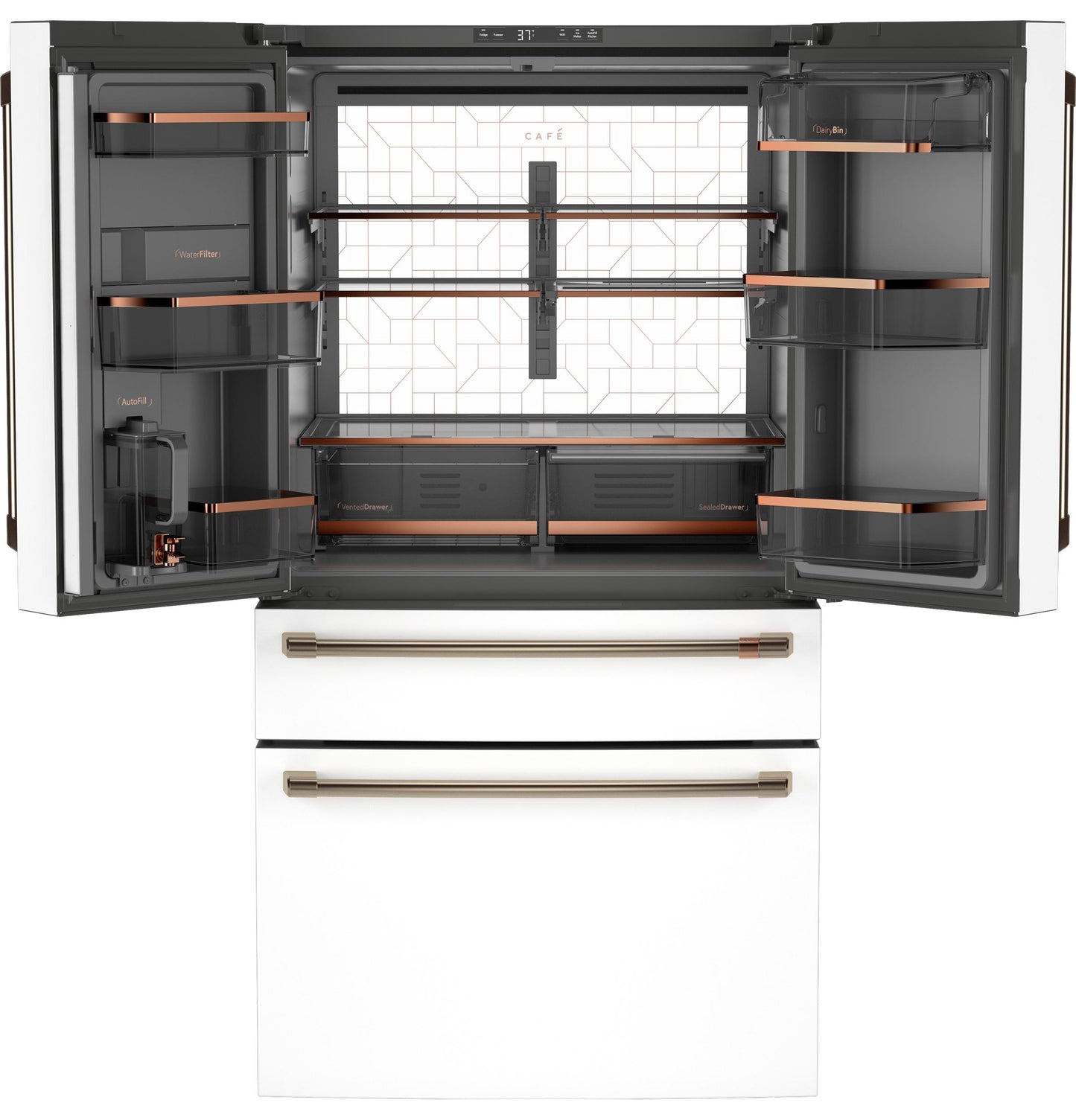 CAFE CGE29DP4TW2 Cafe Energy Star 28.7 Cu. Ft. Smart 4-door FRENCH-DOOR...