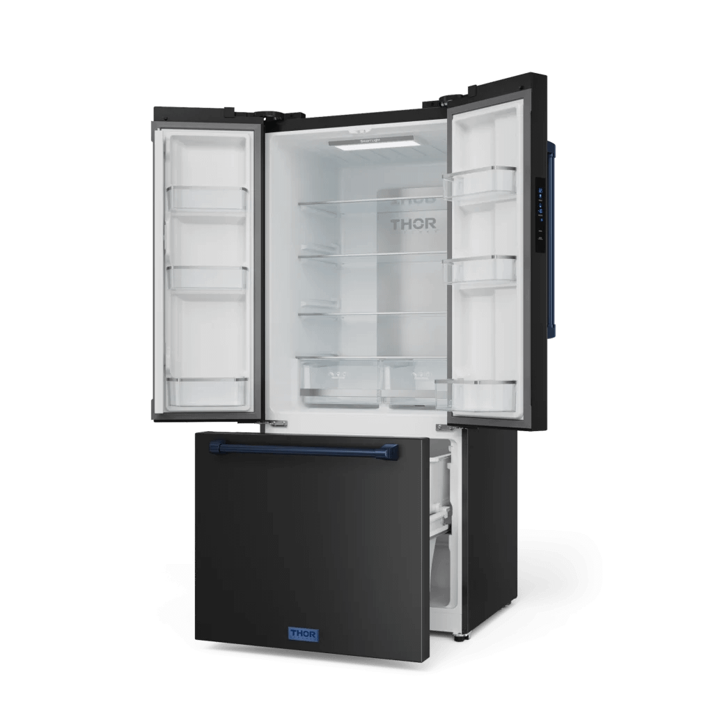 THOR KITCHEN RF3017FFD00BLU 30 Inch 17.7 Cu Ft French Door Counter Depth Refrigerator With Ice ...