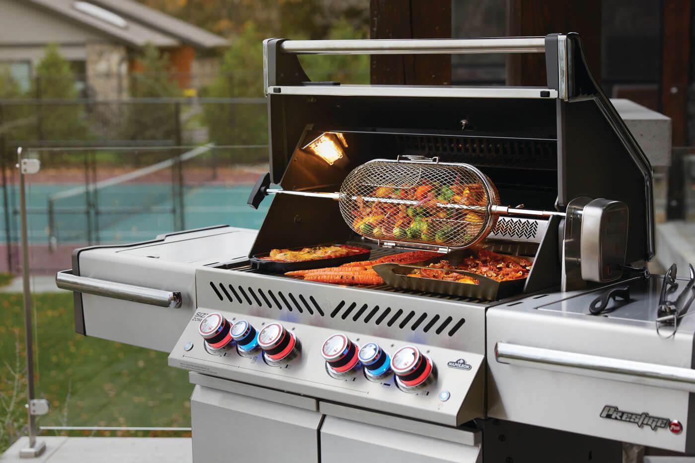 NAPOLEON BBQ PRO500RSIBNSS3 Prestige Pro 500 Rsib Infrared Rear & Side Burners Stainless Steel ...