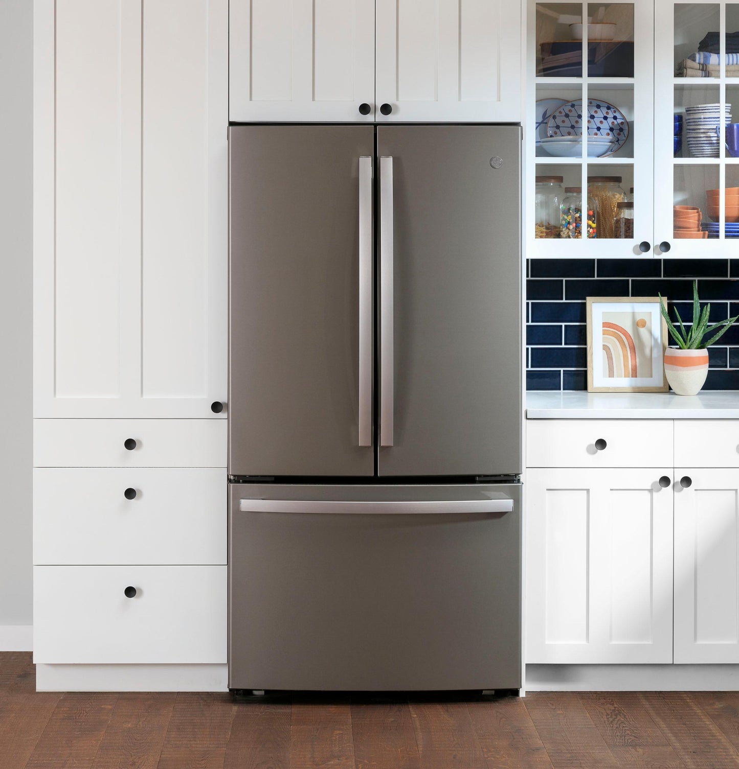 GE APPLIANCES GWE23GMNES Ge Energy Star 23.1 Cu. Ft. Counter-depth French-door REFRIGE...