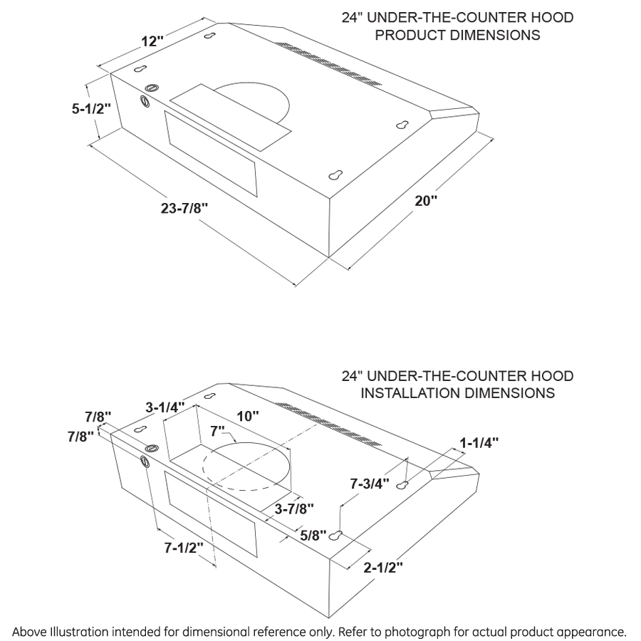 GE APPLIANCES JVX3240SJSS Ge Series 24"" Under the Cabinet Hood