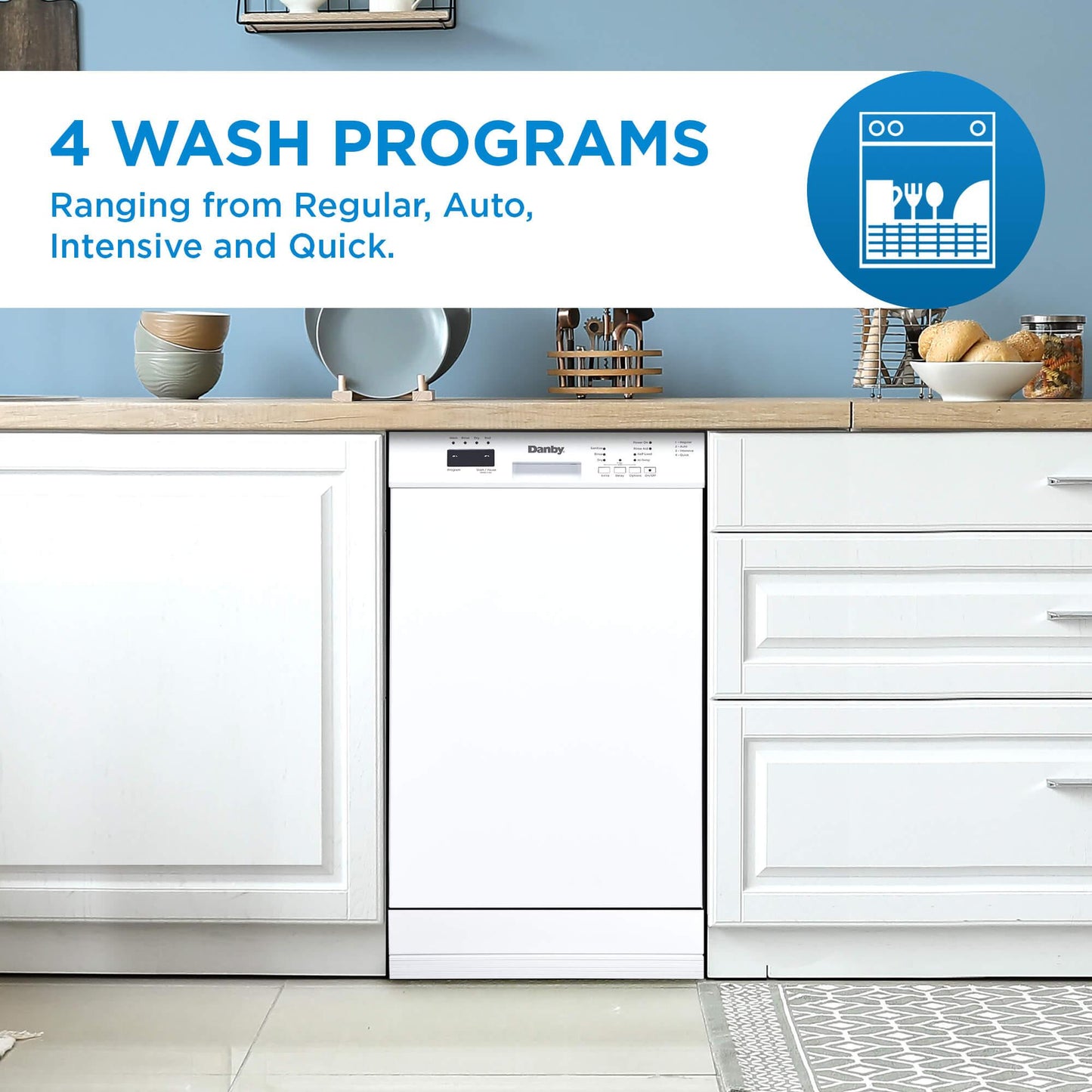 DANBY DDW18D1EW Danby 18"""" Built-in Dishwasher With Front Controls (white)