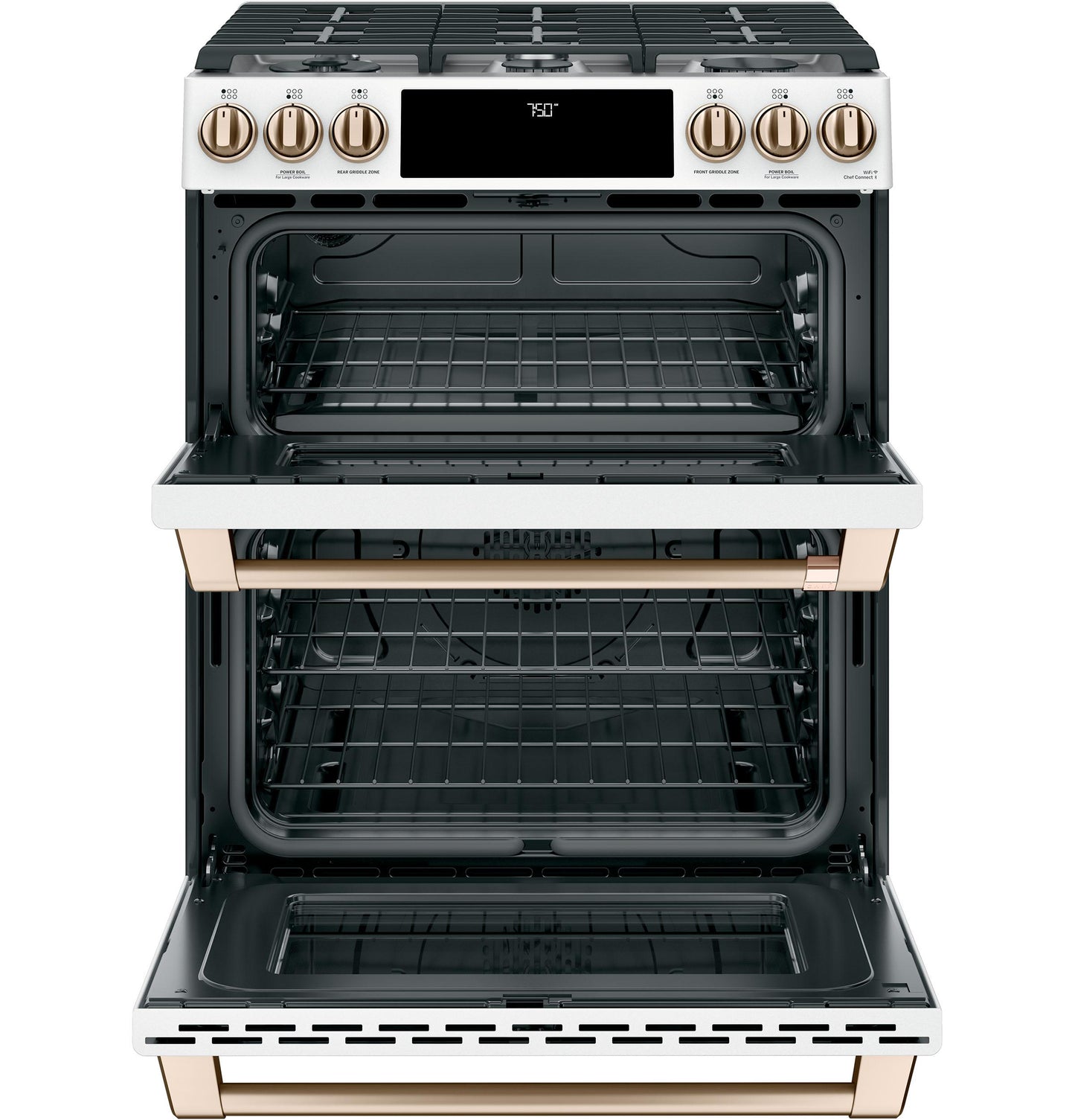 CAFE CGS750P4MW2 Cafe 30"" Slide-in Front Control Gas Double Oven With CONVECTI...