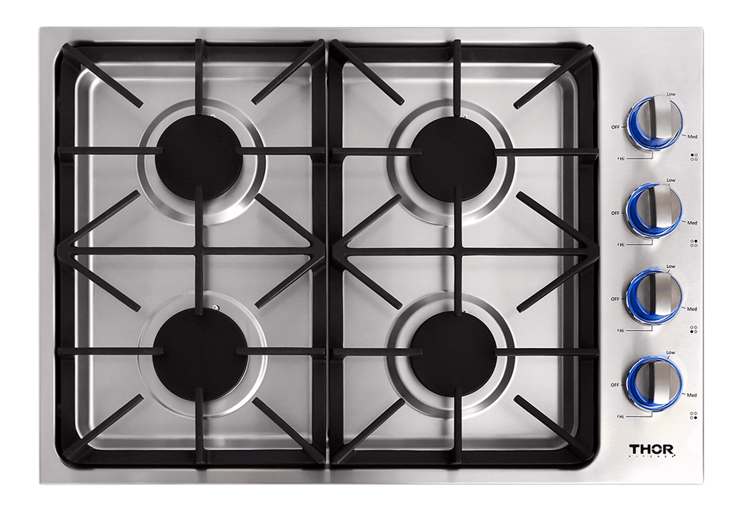 THOR KITCHEN TGC3001 30 Inch Professional Drop-in Gas Cooktop With Four Burners In STAIN...
