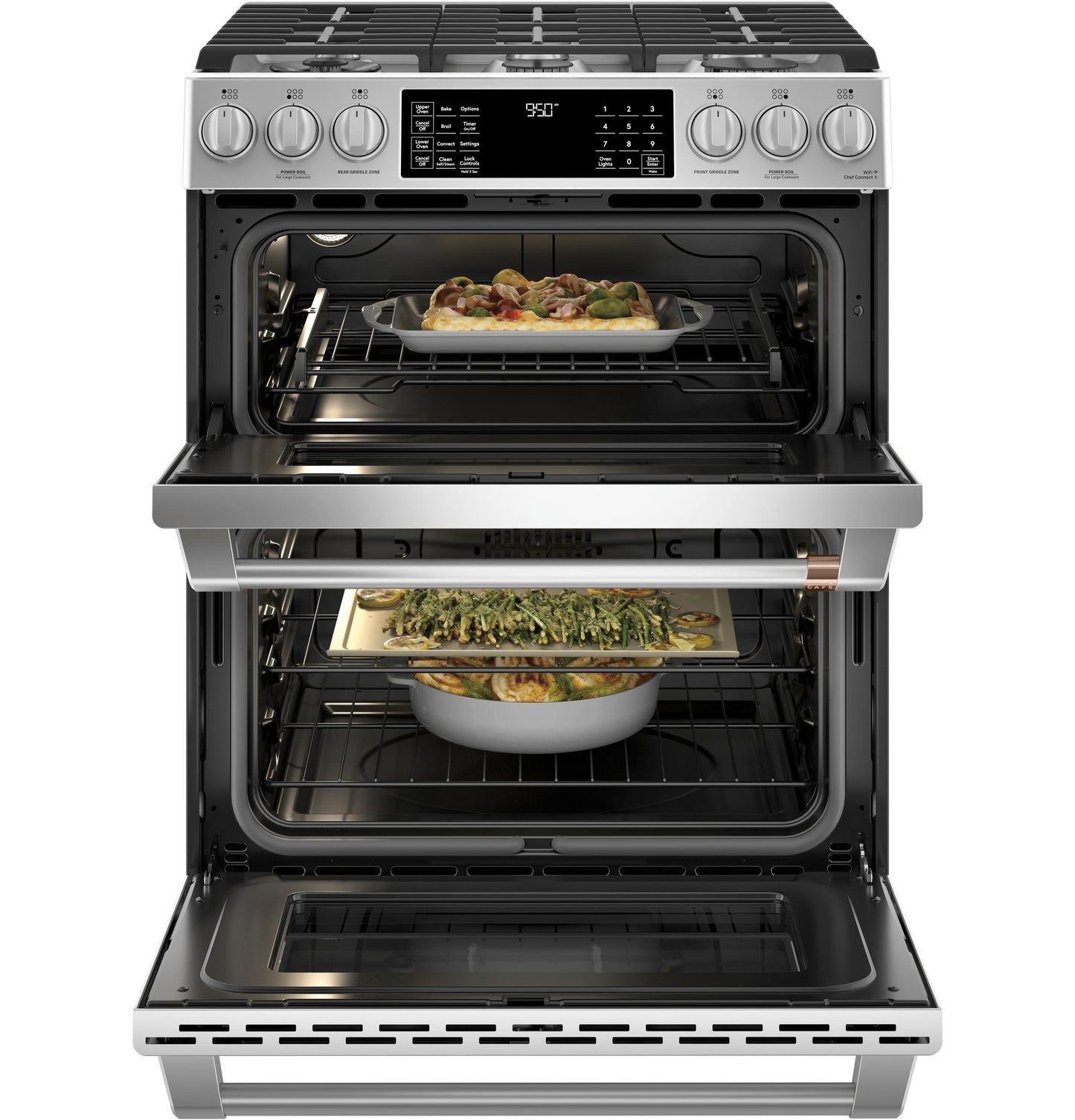 CAFE C2S950P2MS1 Cafe 30"" Slide-in Front Control Dual-fuel Double Oven With CO...