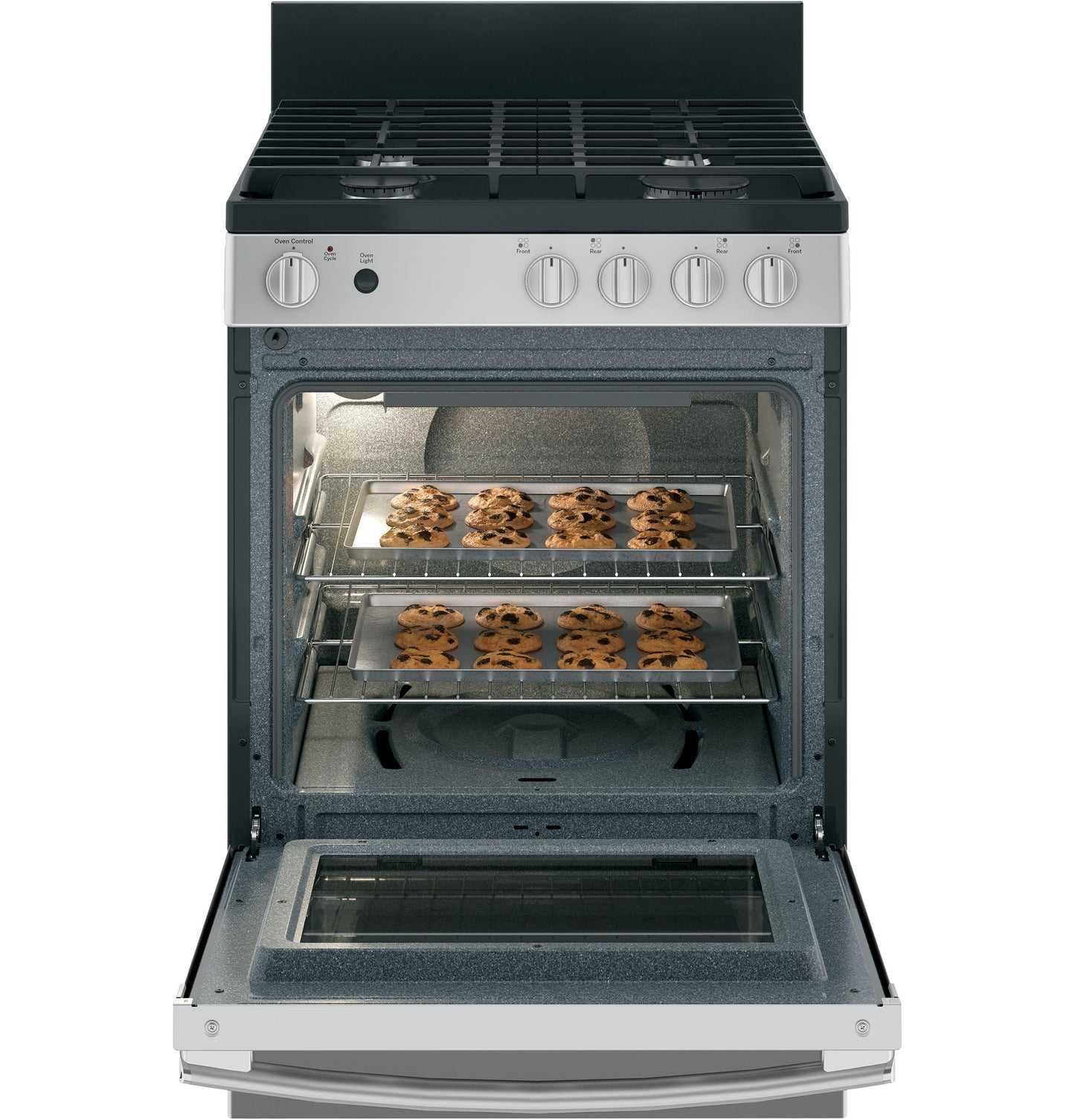 GE APPLIANCES JGAS640RMSS Ge 24"" Steam Clean Free-standing/slide-in Gas Range