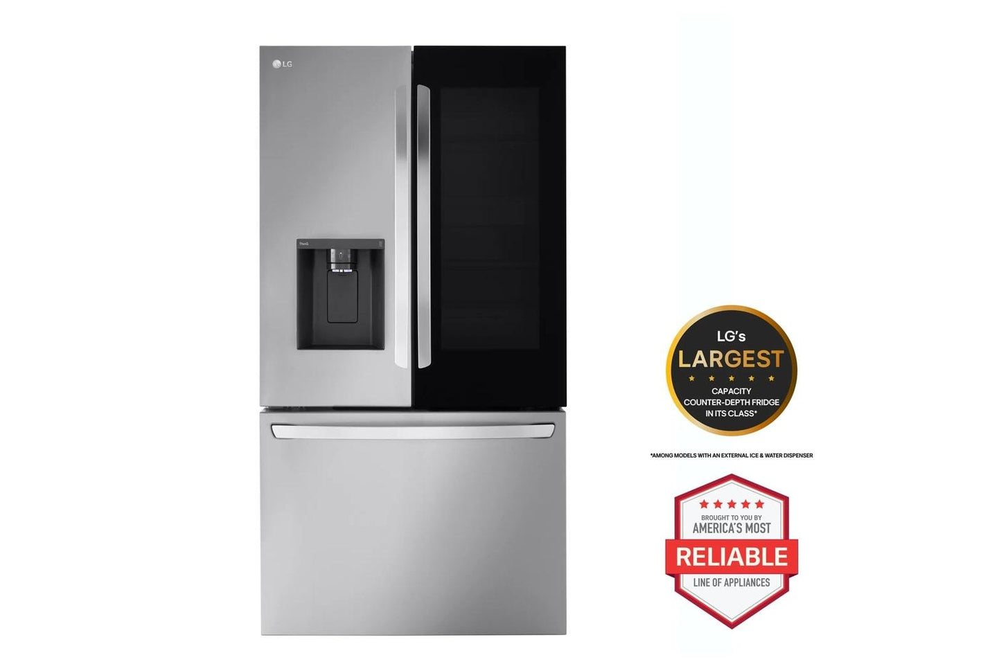 LG LRFOC2606S 26 Cu. Ft. Smart Instaview Counter-depth French Door Refrigerator