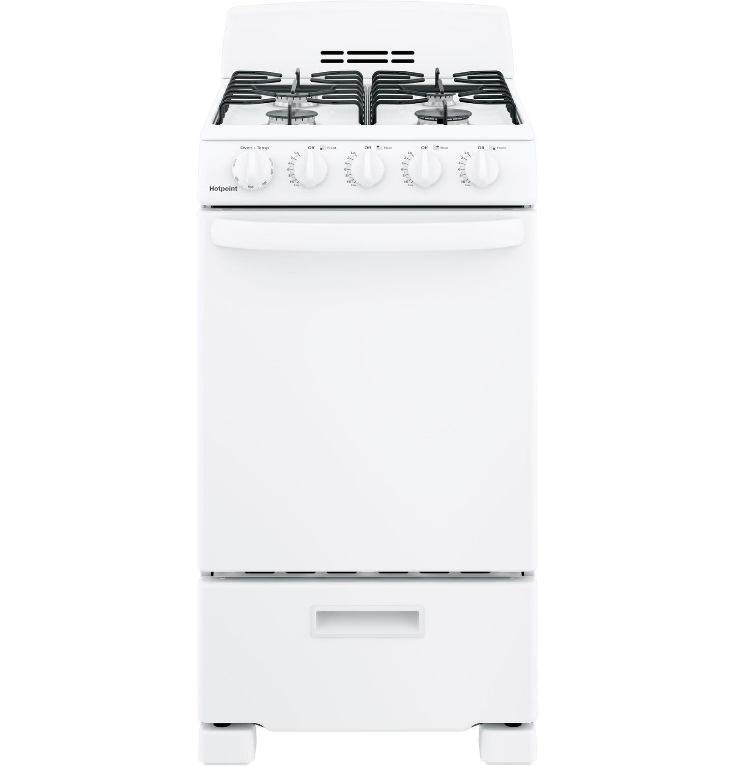 HOTPOINT RGAS200DMWW Hotpoint 20"" Front-control Free-standing Gas Range With Sealed B...