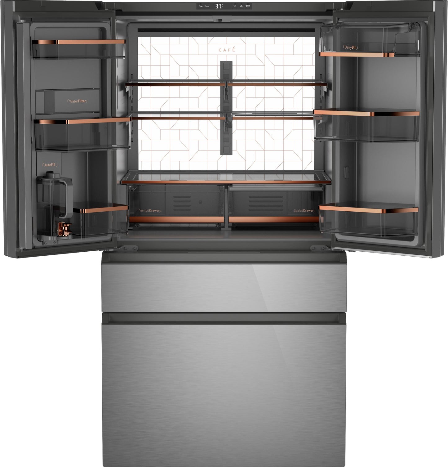 CAFE CJE23DM5WS5 Cafe Energy Star 23.2 Cu. Ft. Smart Counter-depth 4-DO...
