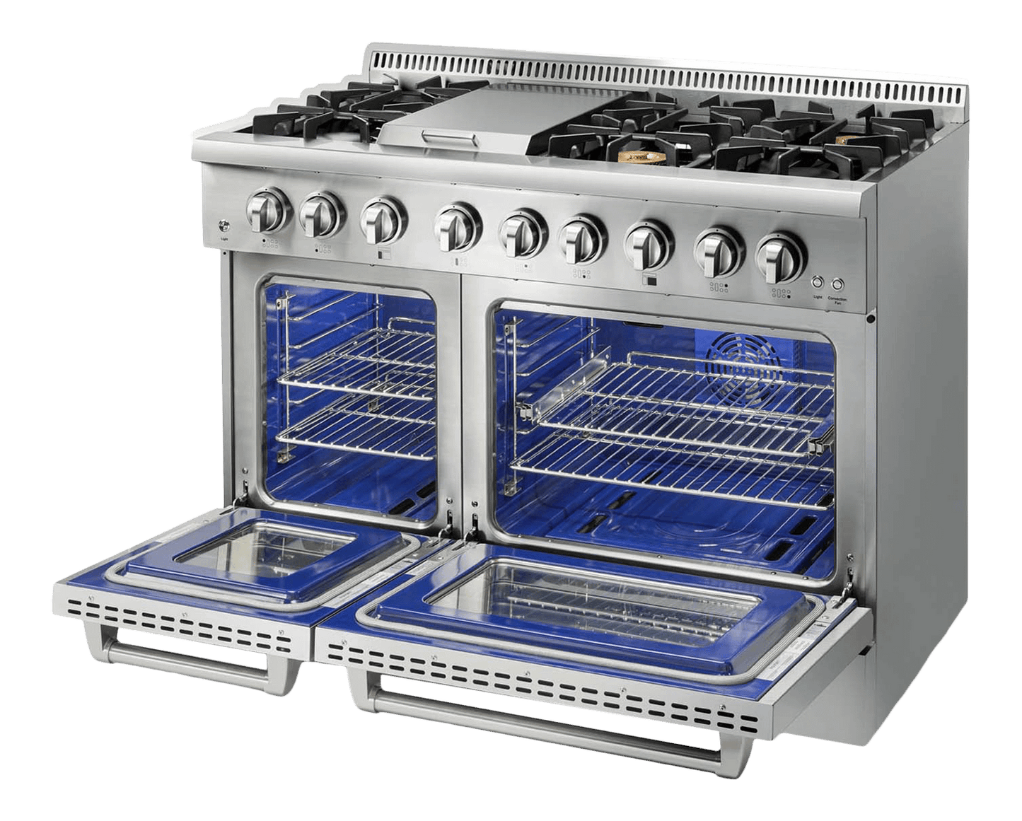 THOR KITCHEN HRD4803ULP 48 Inch Professional Dual Fuel Range In Stainless Steel - Liquid PR...