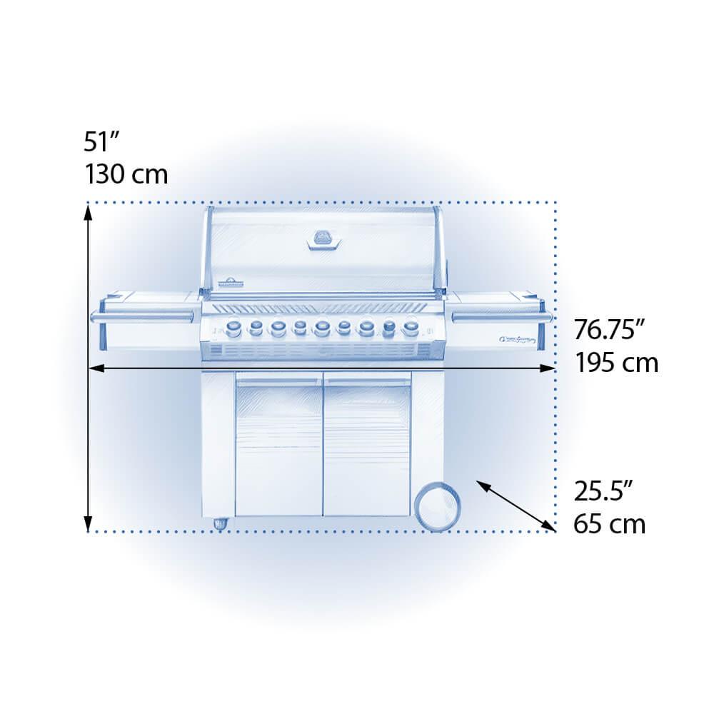 NAPOLEON BBQ PRO665RSIBPSS3 Prestige Pro 665 Rsib Infrared Rear & Side Burners Stainless Steel ...