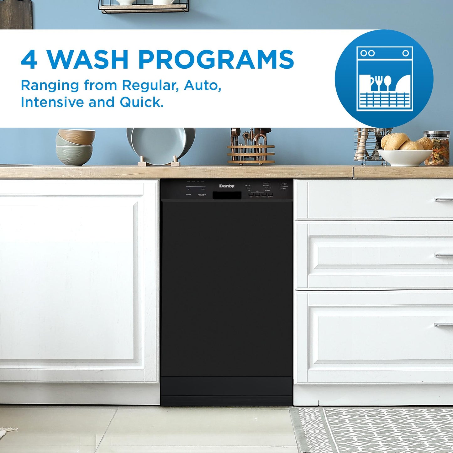 DANBY DDW18D1EB Danby 18"""" Built-in Dishwasher With Front Controls (black)
